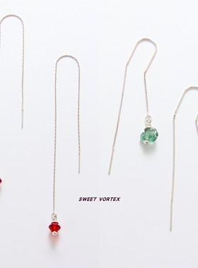 APT702 2024AW 红色/青色垂坠耳环