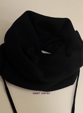 「SV现货」Lemaire 24FW 黑色羊毛系带围脖 均码