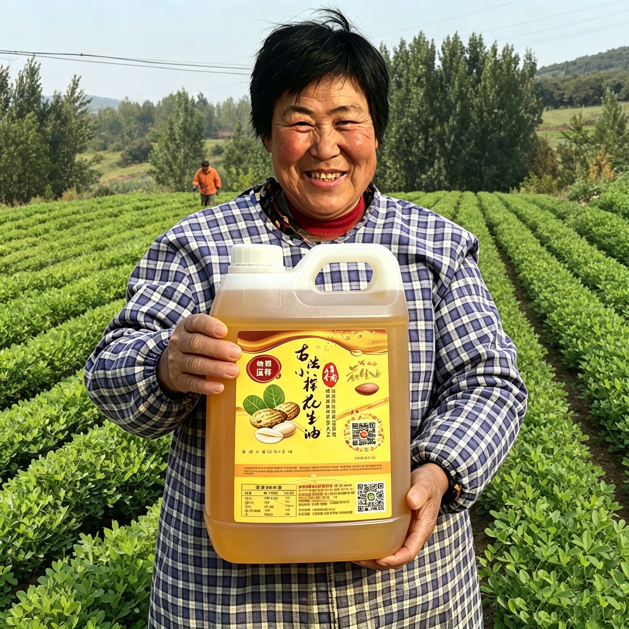 山东农家自榨花生油古法压榨天然花生油
