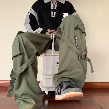 慵懒工装裤时尚潮牌潮春夏青春流行男女宽松型新款长裤休闲裤潮流