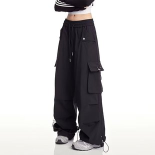 美式hiphop潮牌工装裤男女加绒高街嘻哈爵士舞裤子休闲宽松运动裤