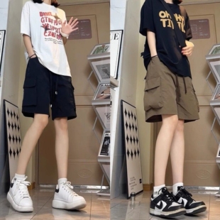 炸街休闲工装 宽松显瘦五分中裤 短裤 外穿沙滩学生韩版 男女夏季 时尚