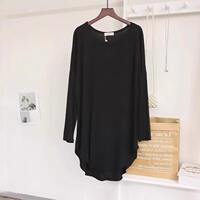 A 300-pound modal ice silk short-sleeved T-shirt for women's summer, loose mid-length style with shark pants thumbnail 4