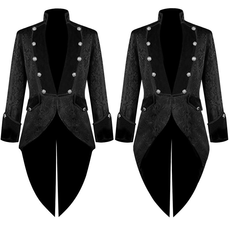 万圣节男士欧美贵族伯爵礼服话剧表演服复古燕尾服加大码朋克外套