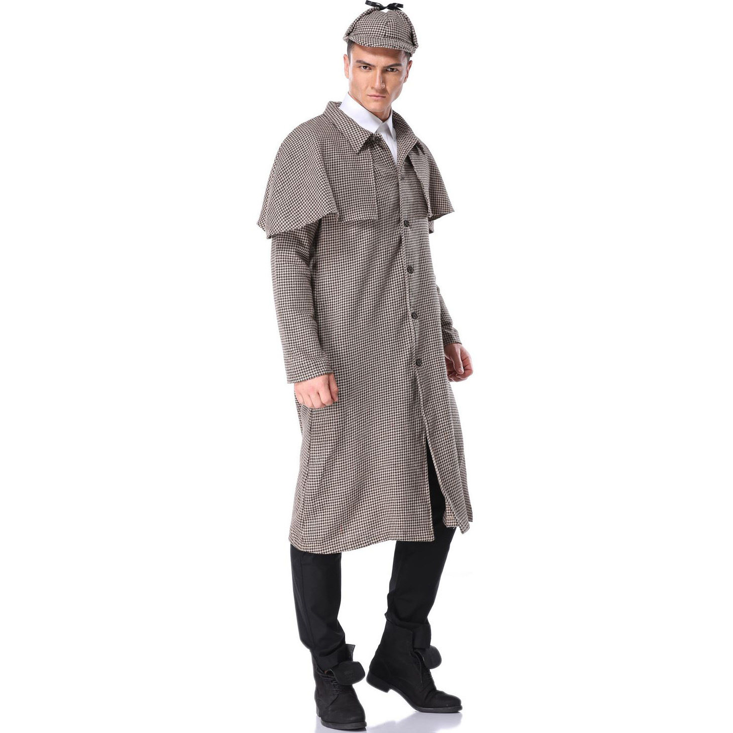 夏洛克福尔摩斯帽子外套成人男士大侦探角色扮演舞台剧演出服装