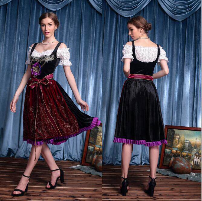 德国啤酒节服装女 巴伐利亚民族传统啤酒服 万圣节扮演女仆表演