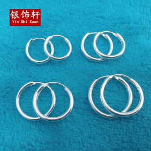 纯银耳环2019新款 潮男女小圆圈耳圈耳钉2020耳饰品银饰耳骨环耳扣