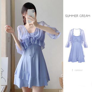 高级感 爆款 泳衣女夏季 网红风遮肚肉仙显瘦微胖女孩保守2022新款