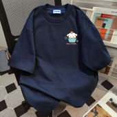 T恤男女学生宽松百搭ins潮流体恤衫 重磅纯棉夏季 卡通小狗印花短袖