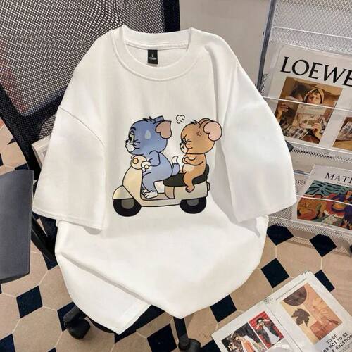 聚群五分袖韩版青少年纯棉上衣