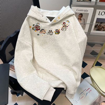 银狐绒聚群韩版宽松连帽卫衣