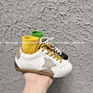 儿童五角星德训鞋2025加绒韩版童鞋男童休闲鞋女童真皮板鞋运动鞋