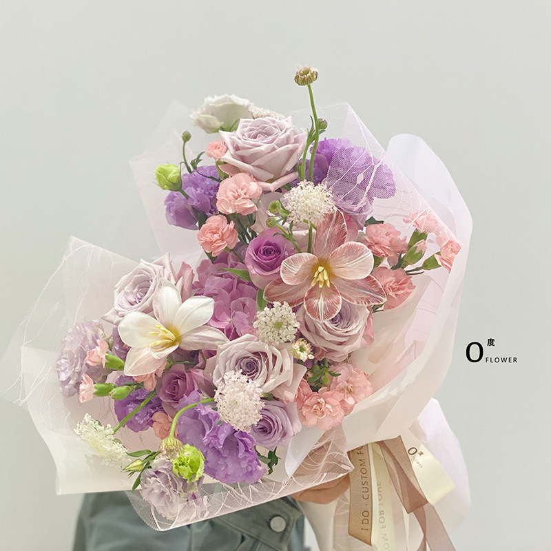 苏州鲜花速递同城女友生日520鲜花园区新区韩式花束
