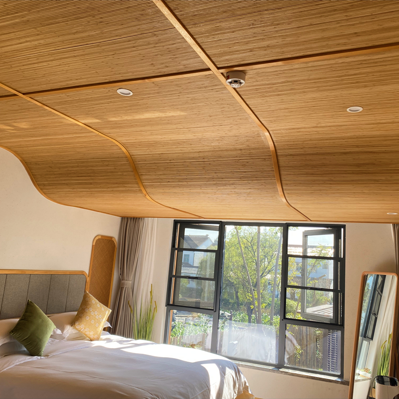 竹片无线编帘子竹席吊顶墙面装饰装修材料民宿木屋茶室新中式仿古