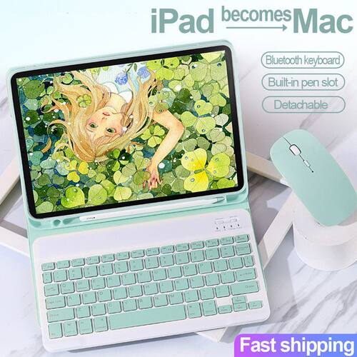 适用iPad8瑞士法语背光蓝牙键盘保护套Pro11 air4 mini5平板皮套