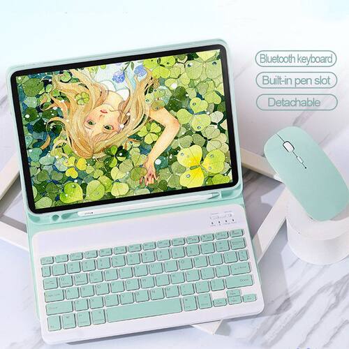 适用苹果iPad 10.2蓝牙键盘pro11保护套Air54笔槽mini6皮套鼠标