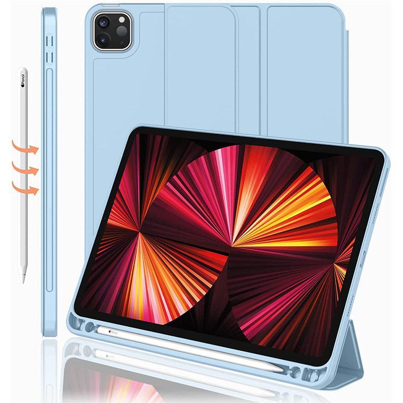 ipad三折背贴平板套 ipad pro11 air4/5 10.9寸 10th马卡龙保护套