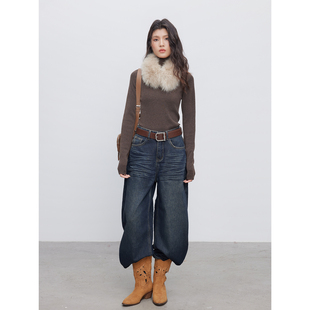 简约休闲风长袖 KEARA 新款 咖色上衣女冬季 内搭 小个子穿搭巨好看