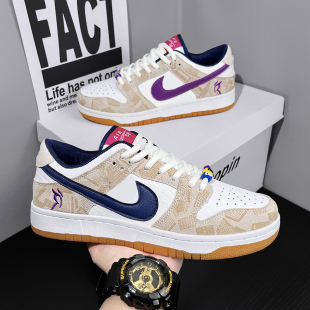 秋季童鞋aj男鞋莆田dunk白紫鸳鸯低帮板鞋aj1情侣运动鞋摩擦会响