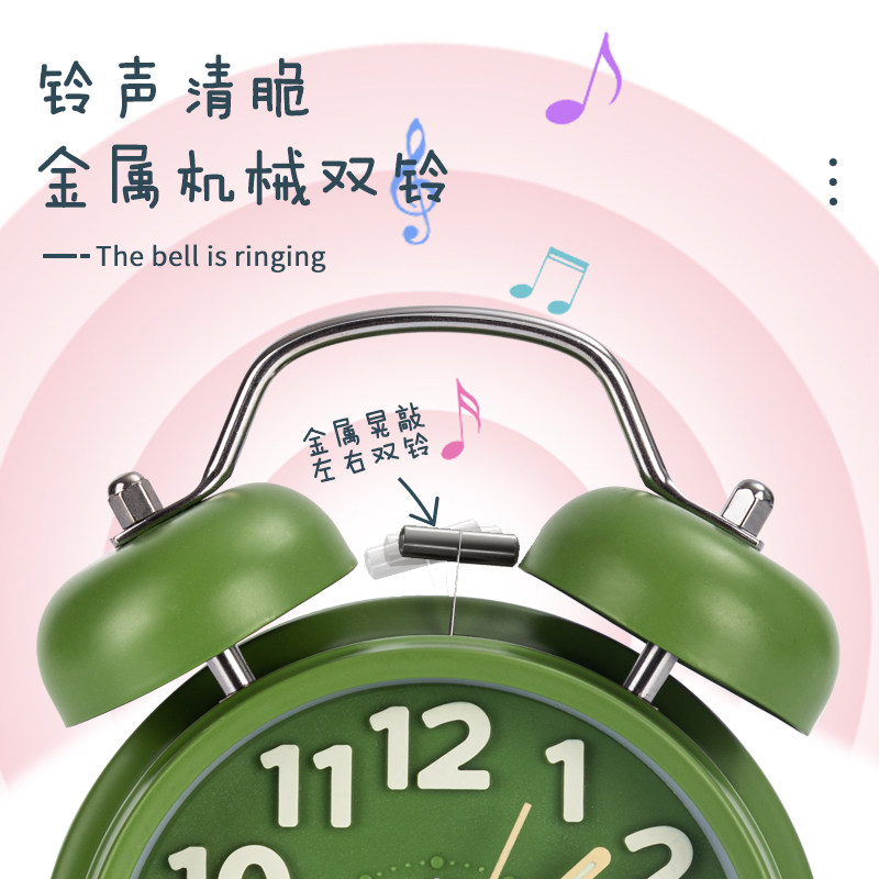 학생들이 유물을 깨울 수있는 효과적인 알람 시계 새로운 강력한 깨우기 기계 알람 빛나는 침대 옆 탁상 시계 데스크탑