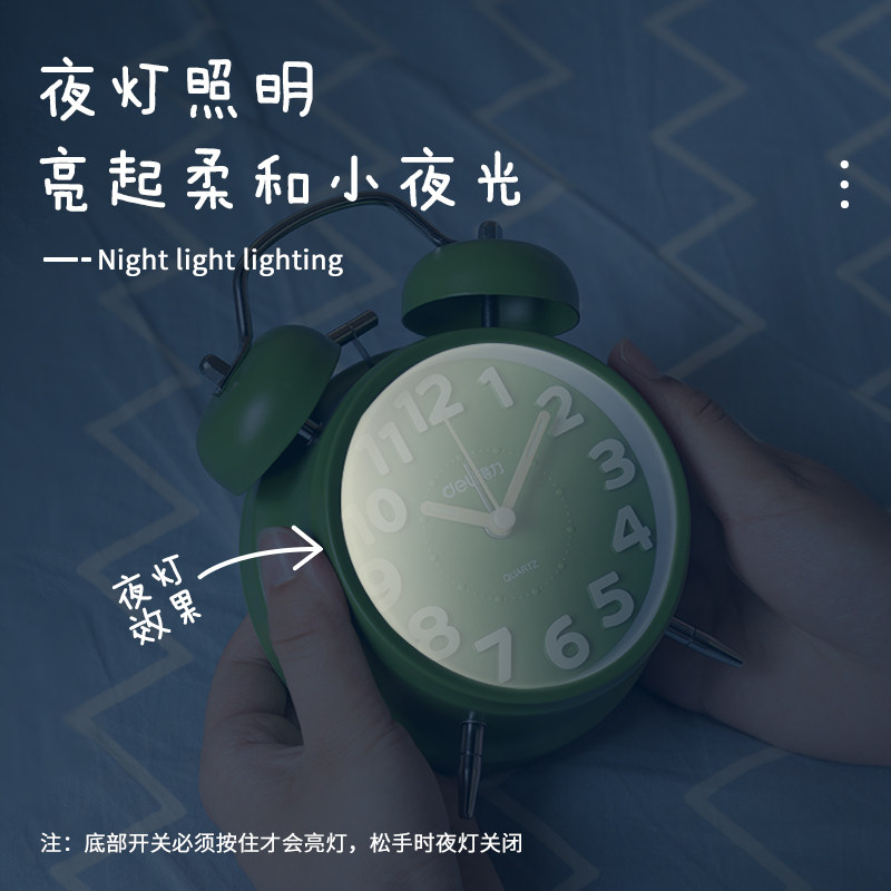 학생들이 유물을 깨울 수있는 효과적인 알람 시계 새로운 강력한 깨우기 기계 알람 빛나는 침대 옆 탁상 시계 데스크탑