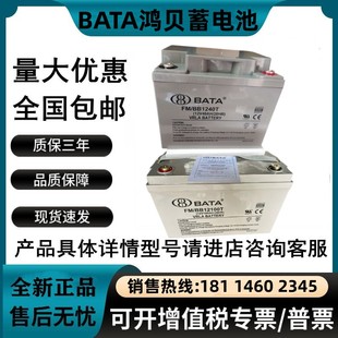 BATA鸿贝蓄电池FM 12V7A18A20A24A28A38A40A65A100Ah消防 BB1228T