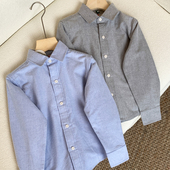 纯棉梭织儿童衬衫 精梳棉中大童简约 100棉全棉男童衬衣春秋新款