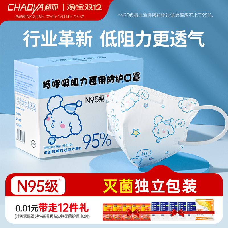 低呼吸阻力n95级医用防护口罩