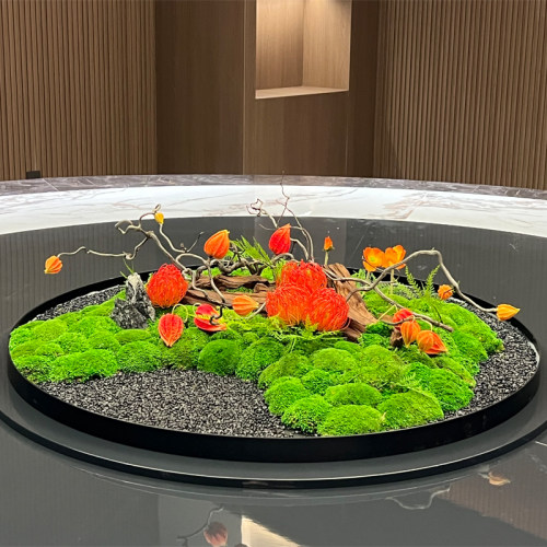 永生苔藓餐桌转盘摆件大圆桌高端