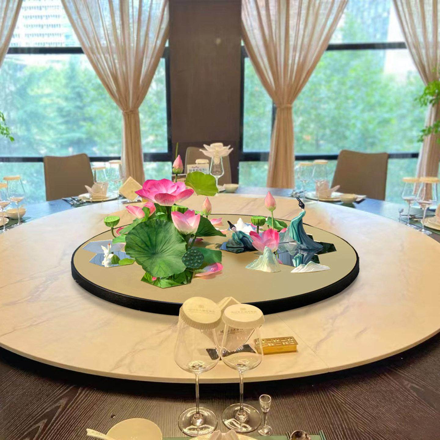 餐桌花艺仿真花假花高档酒店会所展厅样板间大圆桌中间装饰摆件