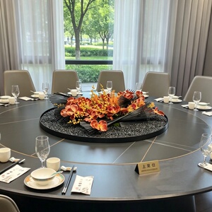 轻奢高级感餐桌转盘微景观摆花