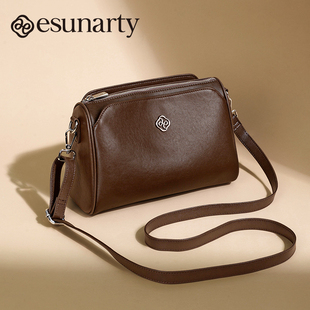 真皮女士小方包2026新款时尚多层斜挎包高级感植鞣牛皮单肩妈妈包