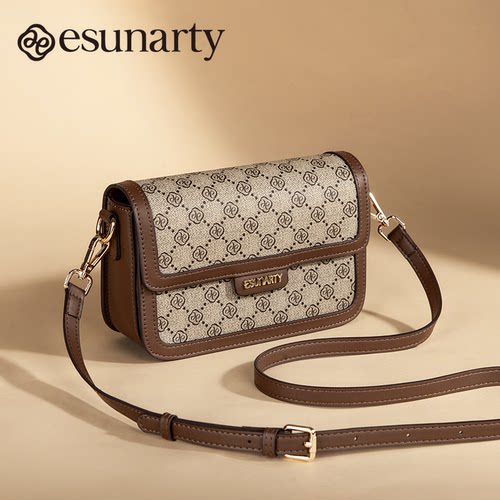 小方包休闲通勤老花单肩斜挎包