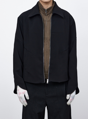 【TZ killer】Simple jacket 百搭黑色短宽条纹夹克外套宽松上衣