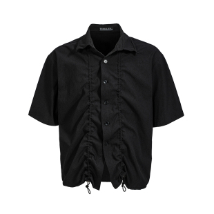 Drawstring killer Pleated Shirt 短袖 抽绳褶皱衬衫
