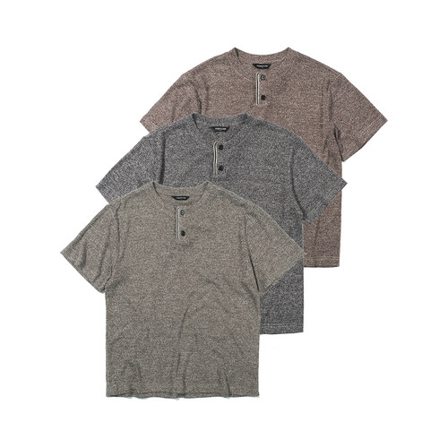 肌理炫彩亨利三色短袖T恤