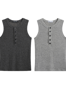 TZ killer Button Henry vest 纽扣亨利修身背心男女同款无袖上衣