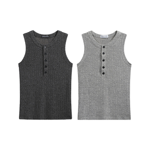 Henry vest 纽扣亨利修身 无袖 Button 背心男女同款 上衣 killer