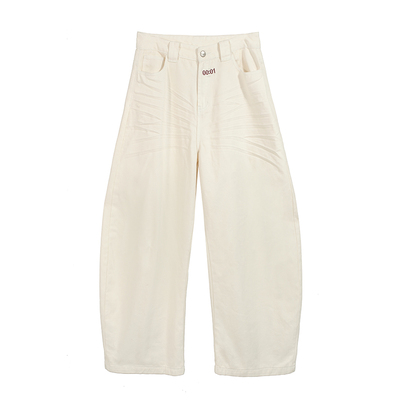 TZ killer Embroidered jeans立体压褶猫须刺绣阔腿弯刀牛仔裤