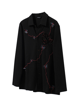 【TZ killer】Butterfly 蝴蝶线条立体玫瑰长袖衬衫 男女宽松百搭