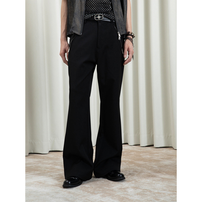 长裤微喇百搭直筒拉链裤