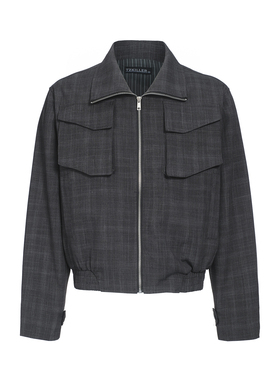 TZ killer Plaid Jacket格纹工装夹克 短宽版型 立领翻领两穿外套