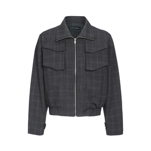 TZ killer Plaid Jacket格纹工装夹克 短宽版型 立领翻领两穿外套