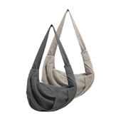 killer StripeMisplacement条纹水饺褶皱斜跨月牙单肩斜跨包包