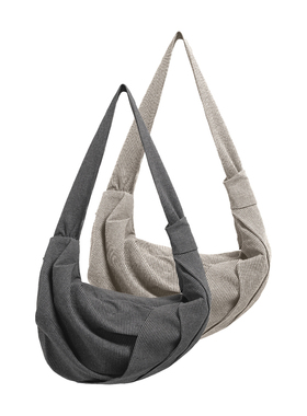 TZ killer StripeMisplacement条纹水饺褶皱斜跨月牙单肩斜跨包包