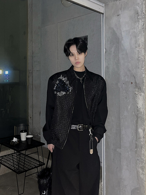 立体玫瑰肌理感开衫夹克