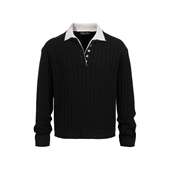 killer DOUBLECOLLAR内搭翻领立领长袖 毛衣 条纹羊毛打底衫