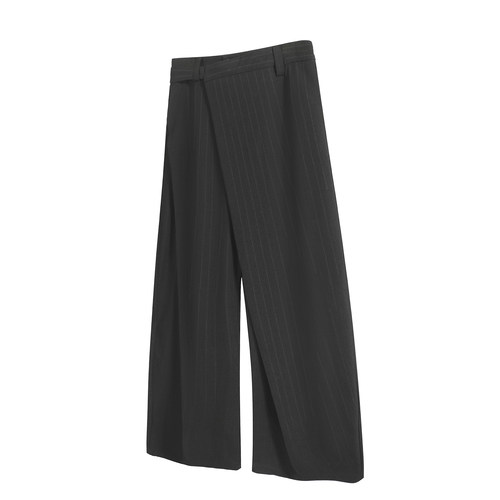 TZ killer Striped Trousers 条纹裙摆两穿西裤 褶皱宽松阔腿长裤