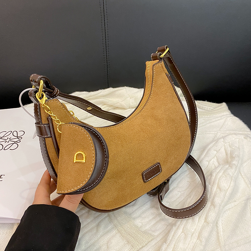 LAOYJA高级感小众麂皮绒腋下包