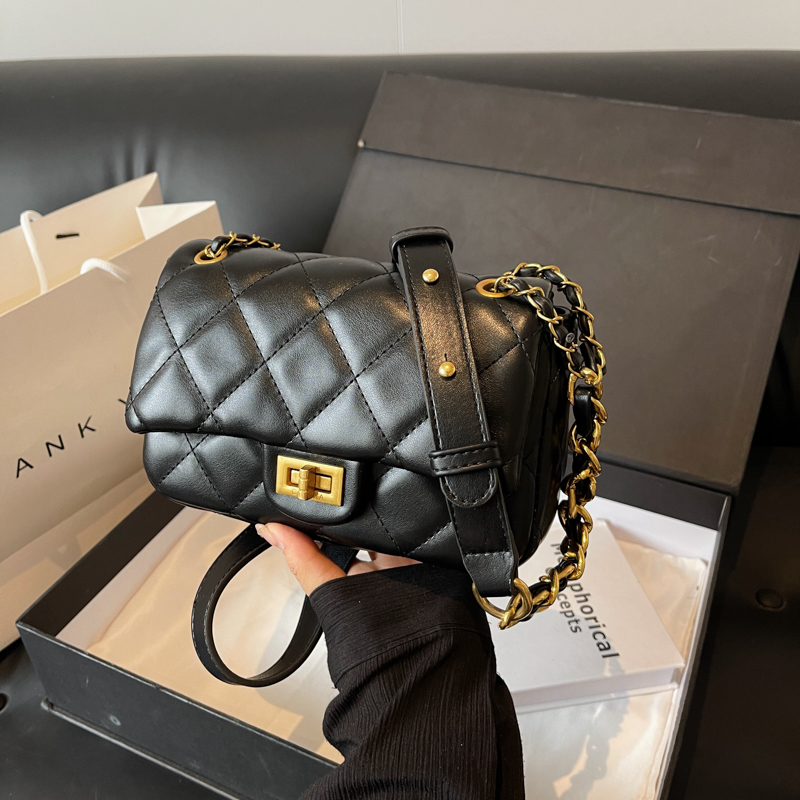 LAOYJA小香风菱格链条斜挎包